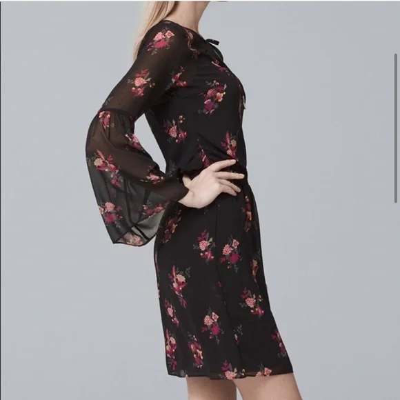 WHBM Bell-Sleeve Floral Printed Soft Dress XL - Picture 2 of 9